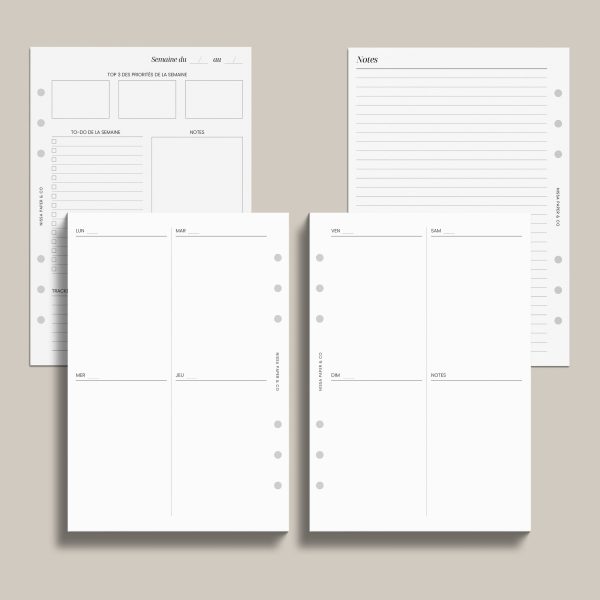 Semainier Minimaliste 2 PAGES