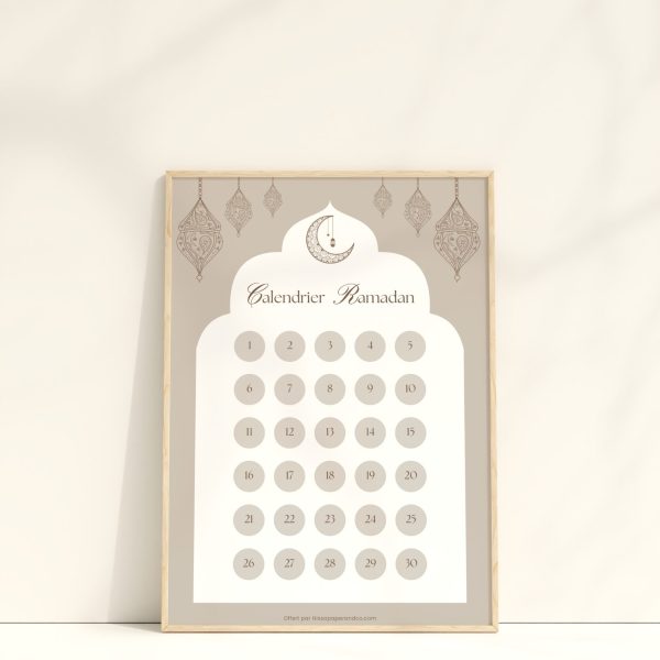 Affiche calendrier ramadan a imprimer offert