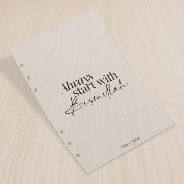 Dashboard "Always start with Bismillah"