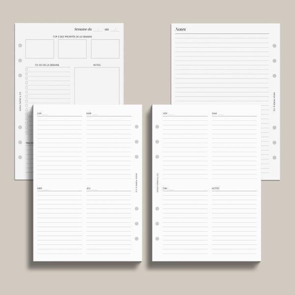 Semainier Classique 2 pages