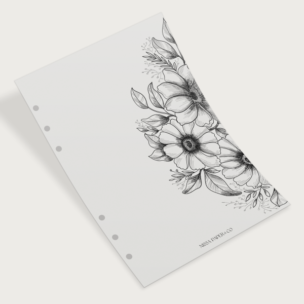 page de garde pour agenda a anneaux flowers