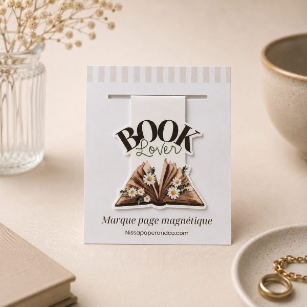 Marque page magnétique "Book Lover"